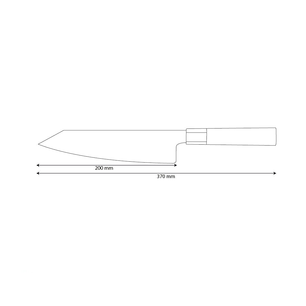 Japans gehamerd koksmes – 20 cm uitgebalanceerd ontwerp