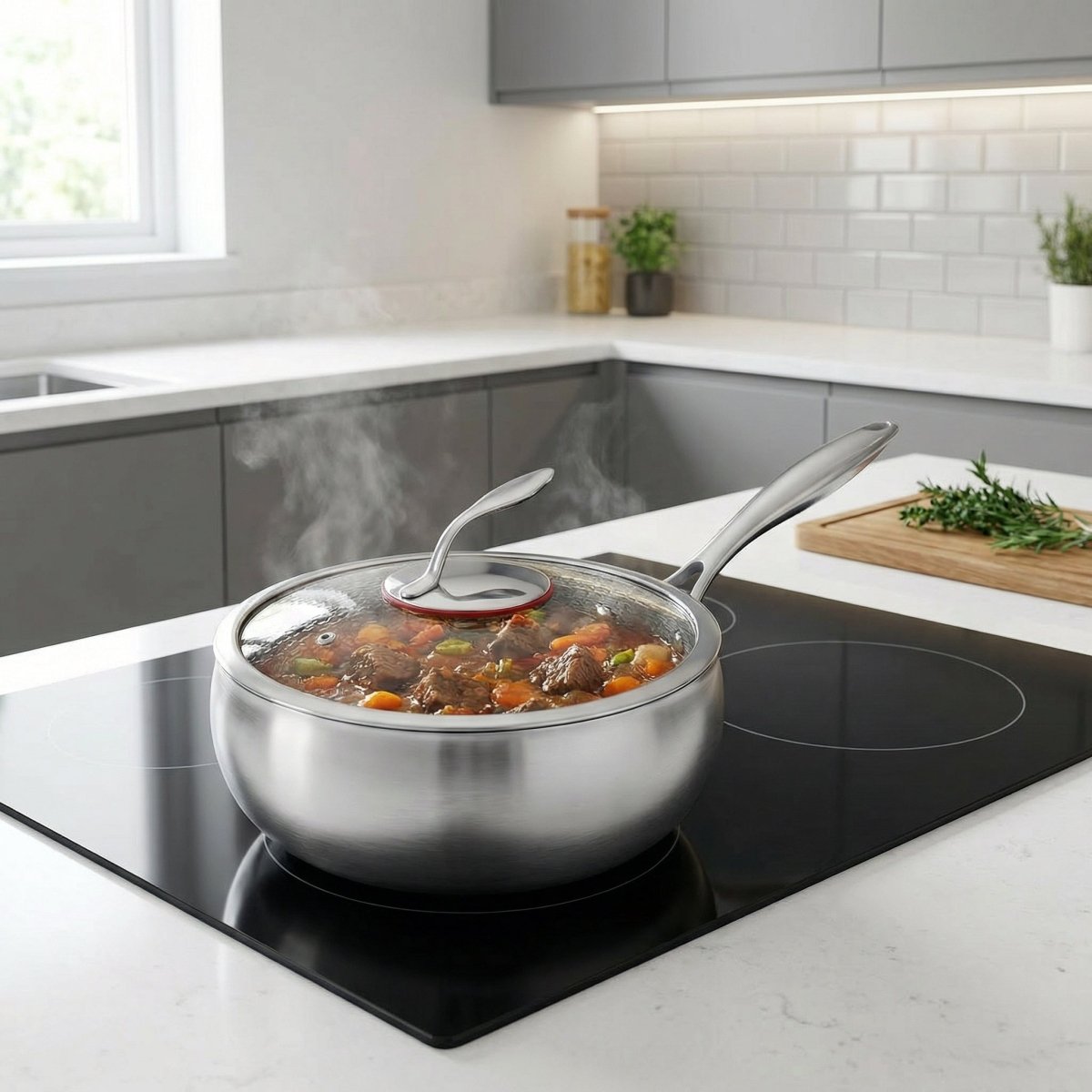 Gehamerde Titanium Sauteerpan
